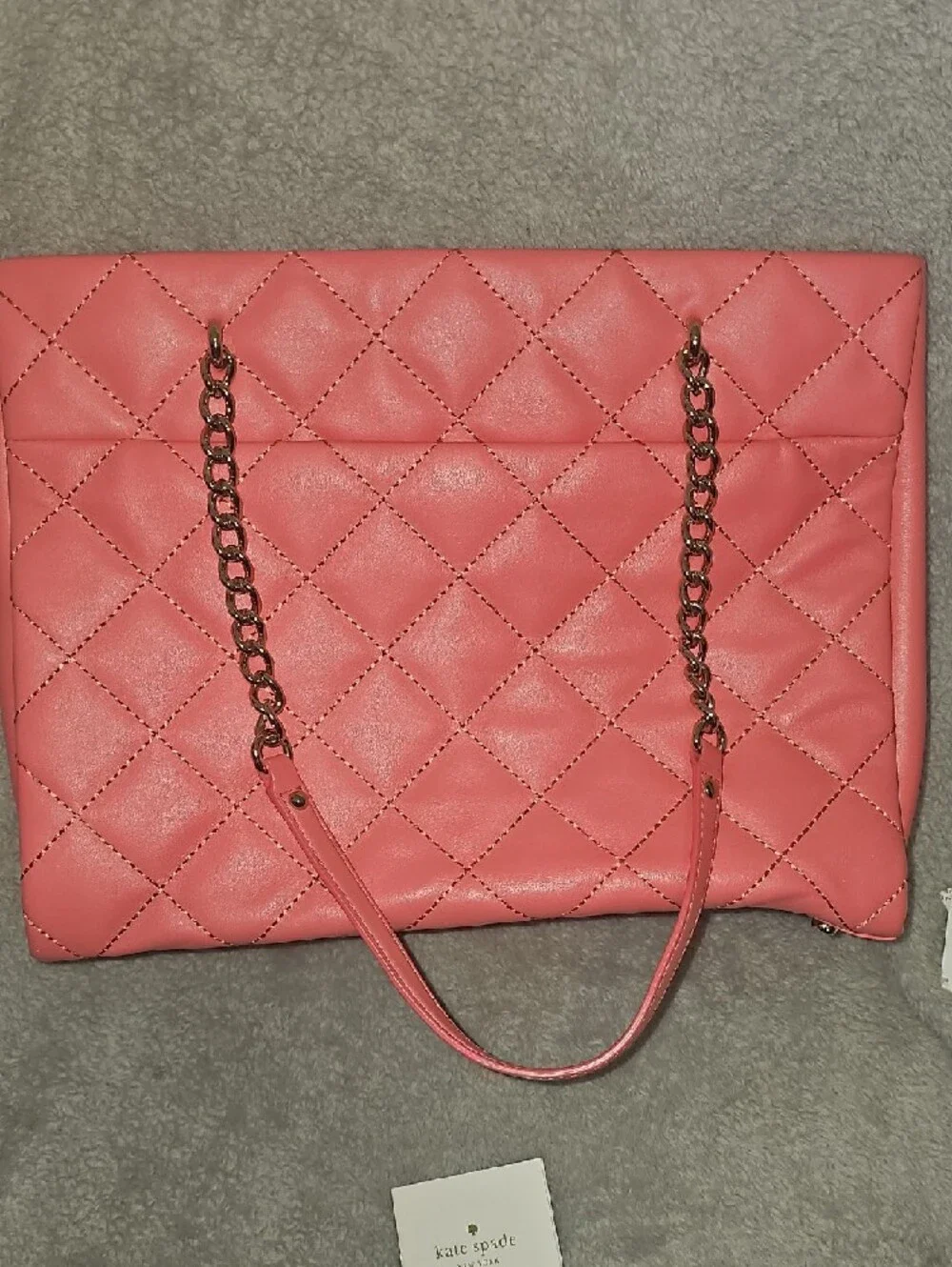 kate spade PINK Quilted Chain-Handle Tote